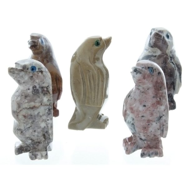 ANIMAL PENGUIN SOAPSTONE CARVING (3) Cheap