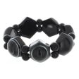 STRETCH GEMSTONE EYE AGATE HEXAGON BRACELET on Sale