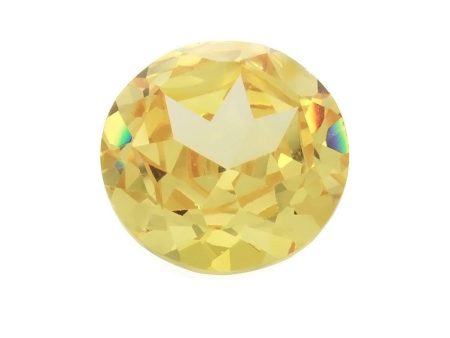 CUBIC ZIRCONIA CITRINE GOLDEN ROUND GIANT FACETED GEMS Hot on Sale