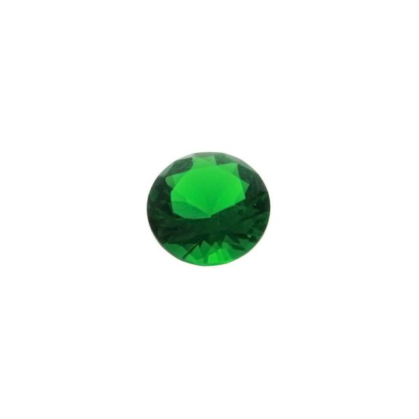 CUBIC ZIRCONIA EMERALD ROUND FACETED GEMS For Sale