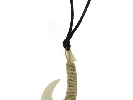 CORDED NATURAL BONE HOOK NECKLACE Sale