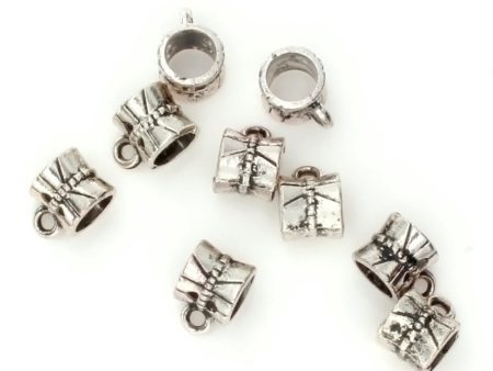 Pewter Tube Charm Bail Bundled Scroll design Sale