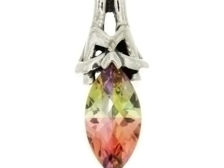 CZ Marquise Multi 8 X 15 mm Sterling Silver Pendant For Cheap