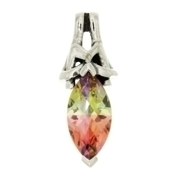 CZ Marquise Multi 8 X 15 mm Sterling Silver Pendant For Cheap