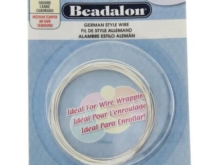 BEADALON 22 GAUGE SQUARE SILVER WIRE (3.5 M) Sale