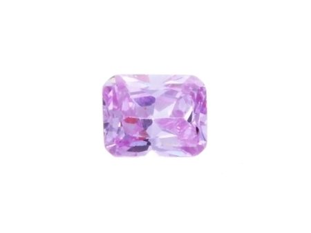 CUBIC ZIRCONIA AMETHYST ROSE DE FRANCE RECTANGLE FACETED GEMS Fashion