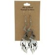 DANGLE THREAD WEAVE & SEED BEAD SPIRAL B & W EARRINGS Fashion