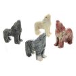 ANIMAL WOLF SOAPSTONE CARVING (3) Cheap