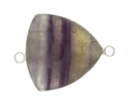 BEAD CONNECTOR GEMSTONE FLUORITE TRILLION 22 MM FINDING For Sale