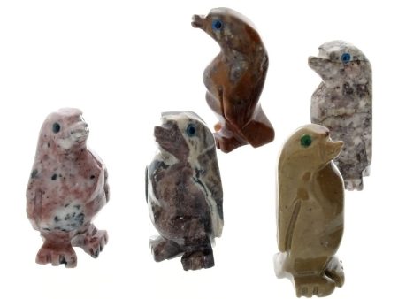 ANIMAL PENGUIN SOAPSTONE CARVING (3) Cheap