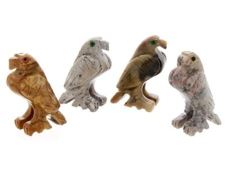 ANIMAL EAGLE SOAPSTONE CARVING (3) For Discount