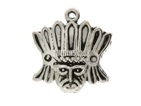 SYMBOL TRIBAL MASK 23 MM PEWTER CHARM Online now