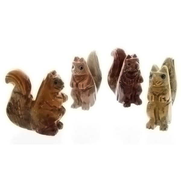 ANIMAL SQUIRREL SOAPSTONE CARVING (3) Online now