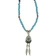 BEADED GLASS SEED W  BEAR PAW & FEATHER NECKLACE Discount