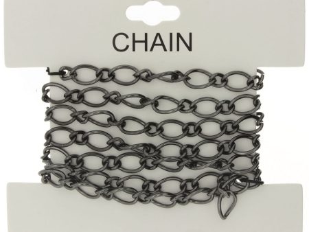 CHAIN NO-CLASP FIGARO GUNMETAL 6 MM X 1 YD Hot on Sale