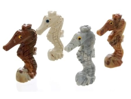 ANIMAL SEAHORSE SOAPSTONE CARVING (3) Online Sale