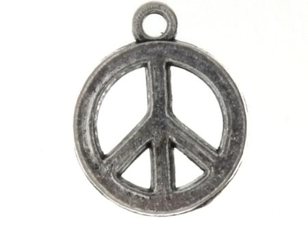 SYMBOL PEACE SIGN 16 MM PEWTER CHARM Online