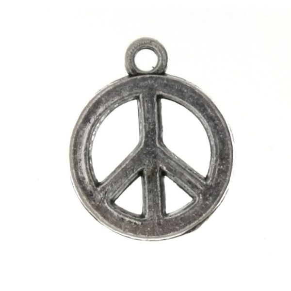 SYMBOL PEACE SIGN 16 MM PEWTER CHARM Online