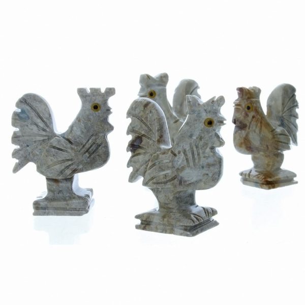 ANIMAL ROOSTER SOAPSTONE CARVING (3) Online