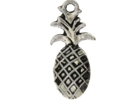 FOOD PINEAPPLE 8 X 23 MM PEWTER CHARM For Sale