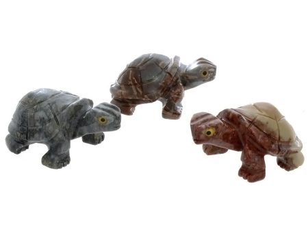 ANIMAL TURTLE SHELL SOAPSTONE CARVING (3) Online now