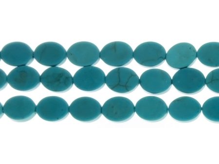 TURQUOISE MAGNESITE OVAL 8 X 10 MM STRAND on Sale