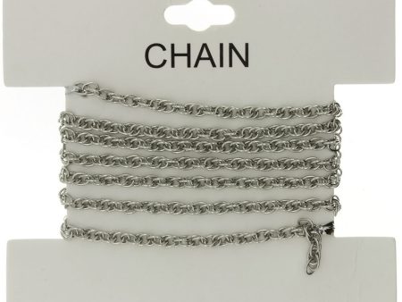 CHAIN NO-CLASP ROPE RHODIUM 3 MM X 1 YD Sale