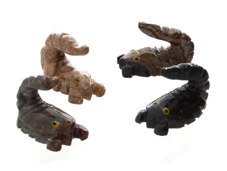 ANIMAL SCORPION SOAPSTONE CARVING (3) For Discount