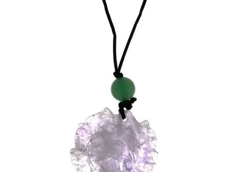 CORDED GEMSTONE AMETHYST LOTUS NECKLACE Fashion