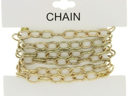 CHAIN NO-CLASP CABLE GOLD 7 MM X 1 YD For Sale