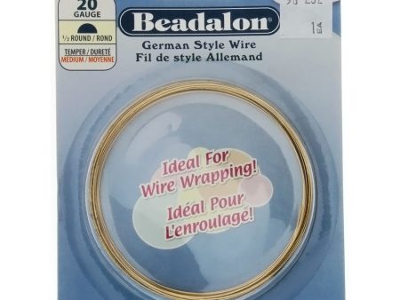 BEADALON 20 GAUGE HALF-ROUND GOLD WIRE (3 M) Hot on Sale