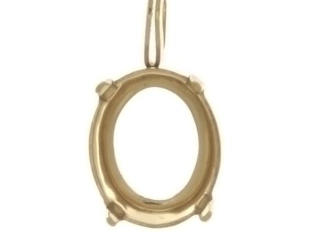 Cabochon Setting Sterling Silver or Gold Filled Pendant Holds 8x10 Cabochon For Sale