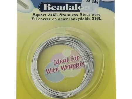 BEADALON 24 GAUGE SQUARE STAINLESS WIRE (10 M) Online now