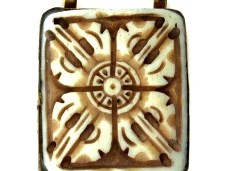 NATURAL BONE SYMBOL 35 X 41 MM PENDANT Hot on Sale