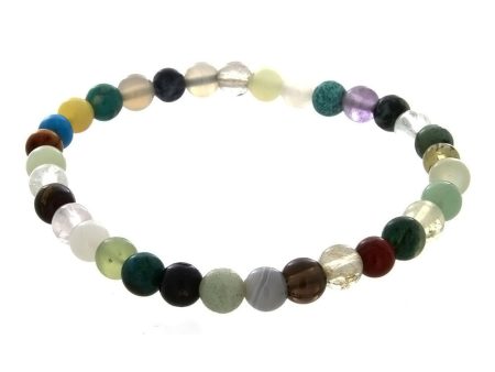 STRETCH GEMSTONE MULTI-STONE ROUND BRACELET For Cheap