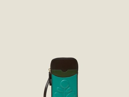 Ariel Phone Case - Embossed Stem Turquoise Online now