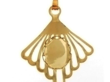 Cabochon Setting Fan Pendant Holds 8x10 mm Cabochon For Cheap