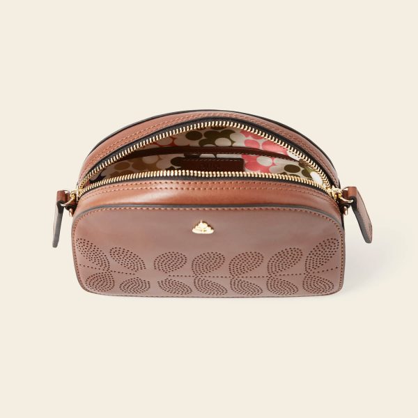 Babaluna Crossbody - Tan Punched Flower Cheap