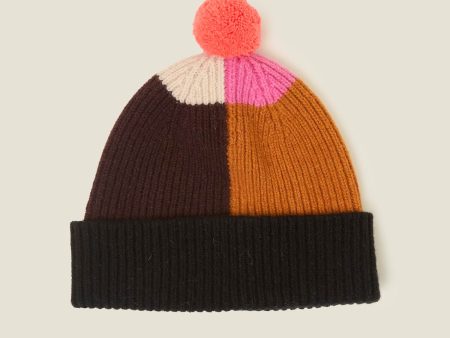 Colour Block Beanie - Neon Orange For Sale