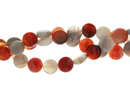 BOTSWANA ORANGE & GRAY COIN 10 MM STRAND Fashion