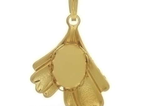 Cabochon Setting Ginkgo Leaf Pendant Holds 10x14 mm Oval Cabochon Cheap