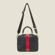 Block Medium Handbag - Shiny Stripe Navy Red Online