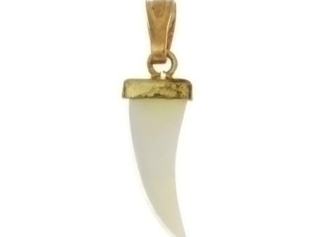 NATURAL MOTHER OF PEARL TOOTH 5 X 15 MM PENDANT Sale