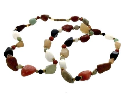 BEADED GEMSTONE VARIOUS BEGGAR BEAD NECKLACE Discount