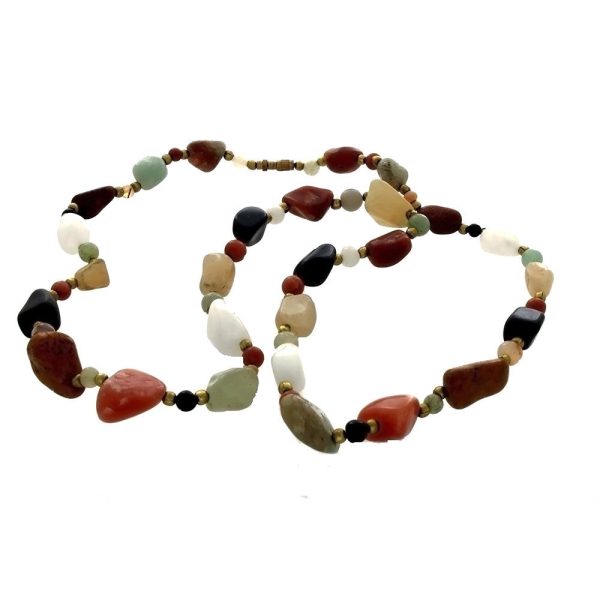 BEADED GEMSTONE VARIOUS BEGGAR BEAD NECKLACE Discount