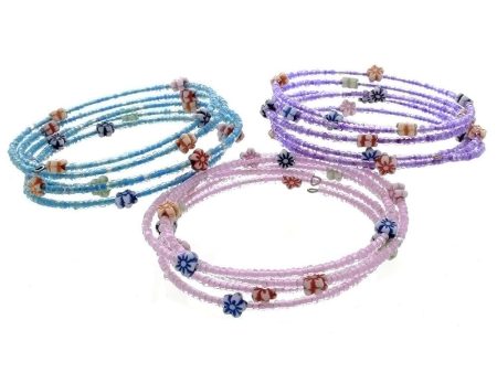 WRAP MEMORY SEED BEAD & FLOWER BRACELET (3) Online Hot Sale