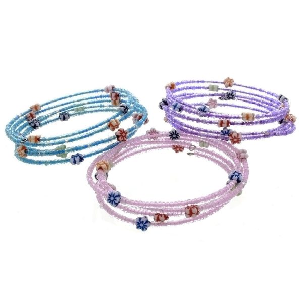 WRAP MEMORY SEED BEAD & FLOWER BRACELET (3) Online Hot Sale