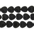 BLACK STONE HEART 12 MM STRAND For Discount