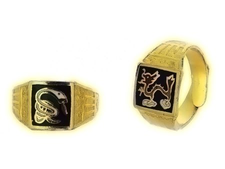 ADJUSTABLE BAND CLOISONNE ZODIAC RING (12) Fashion