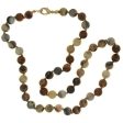 BEADED GEMSTONE CRAZY LACE AGATE ROUND NECKLACE For Sale